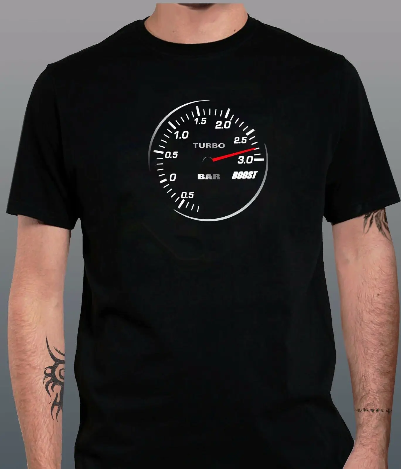 

Турбо-футболка Turbometer 3,0 Бар JDM Boost, серебристая