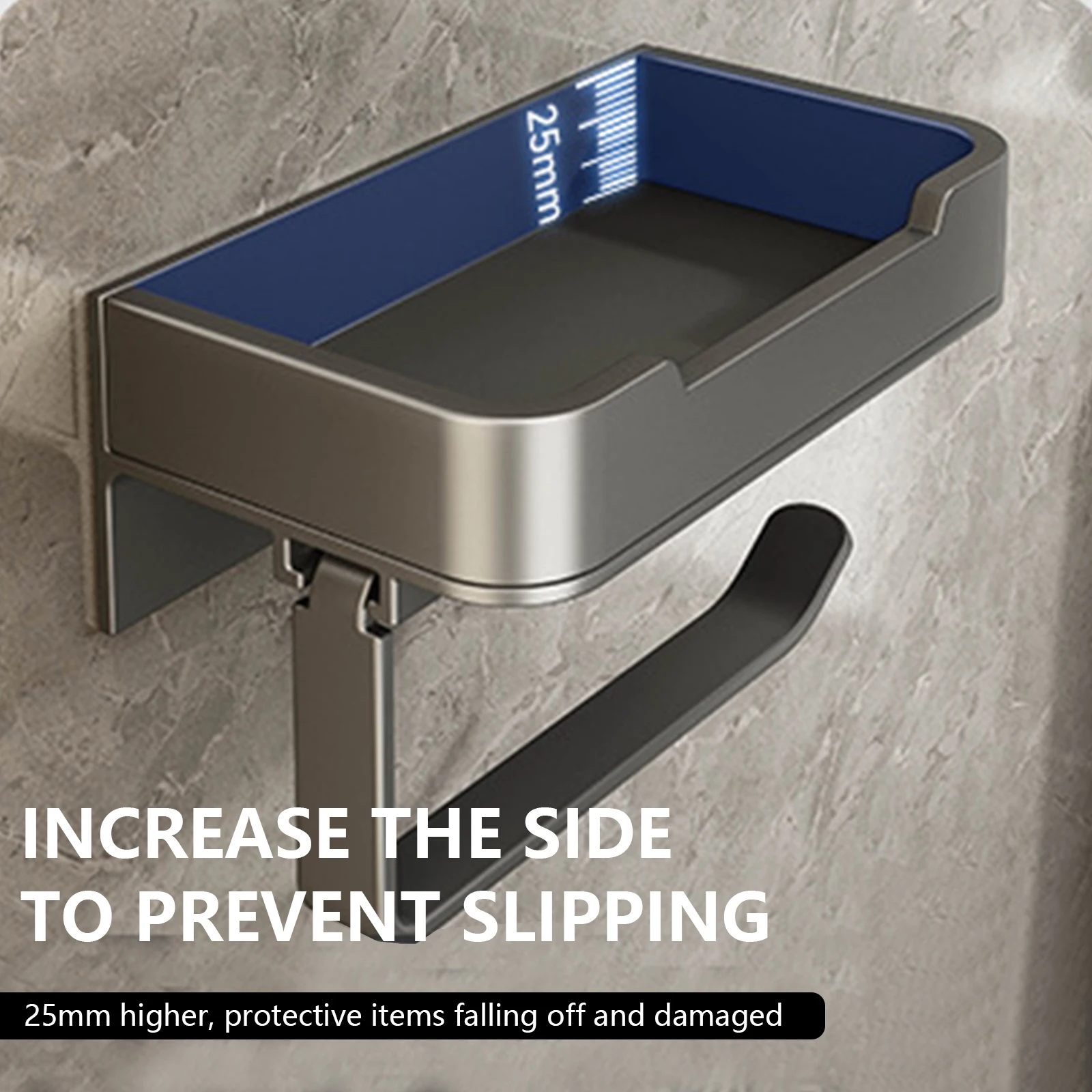 Toilet Paper Holder Space Aluminum Wall Mounted Toilet Paper Roll Holder Bathroom Accessories