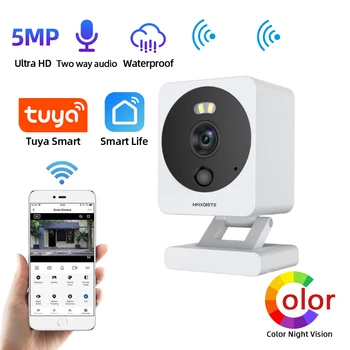 5MP Tuya Wifi IP Camera Wireless Mini Color Night Vision Wifi Baby Monitor Cam Outdoor Wateproof CCTV Video Surveillance Camera 1