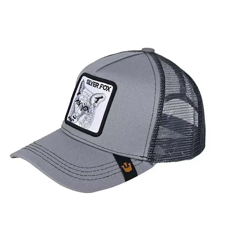 Animal embroidered baseball cap Cartoon grid Flamingo horse Panda embroidered truck driver hat Men's hat suitable for outdoor tr 4