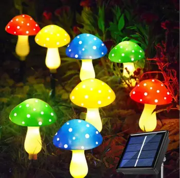 12pcs LED Solar Mushroom Light Outdoor Garden Decor Waterproof Fairy Light Solar String Light Pathway Lawn Lamp Garden Light 2
