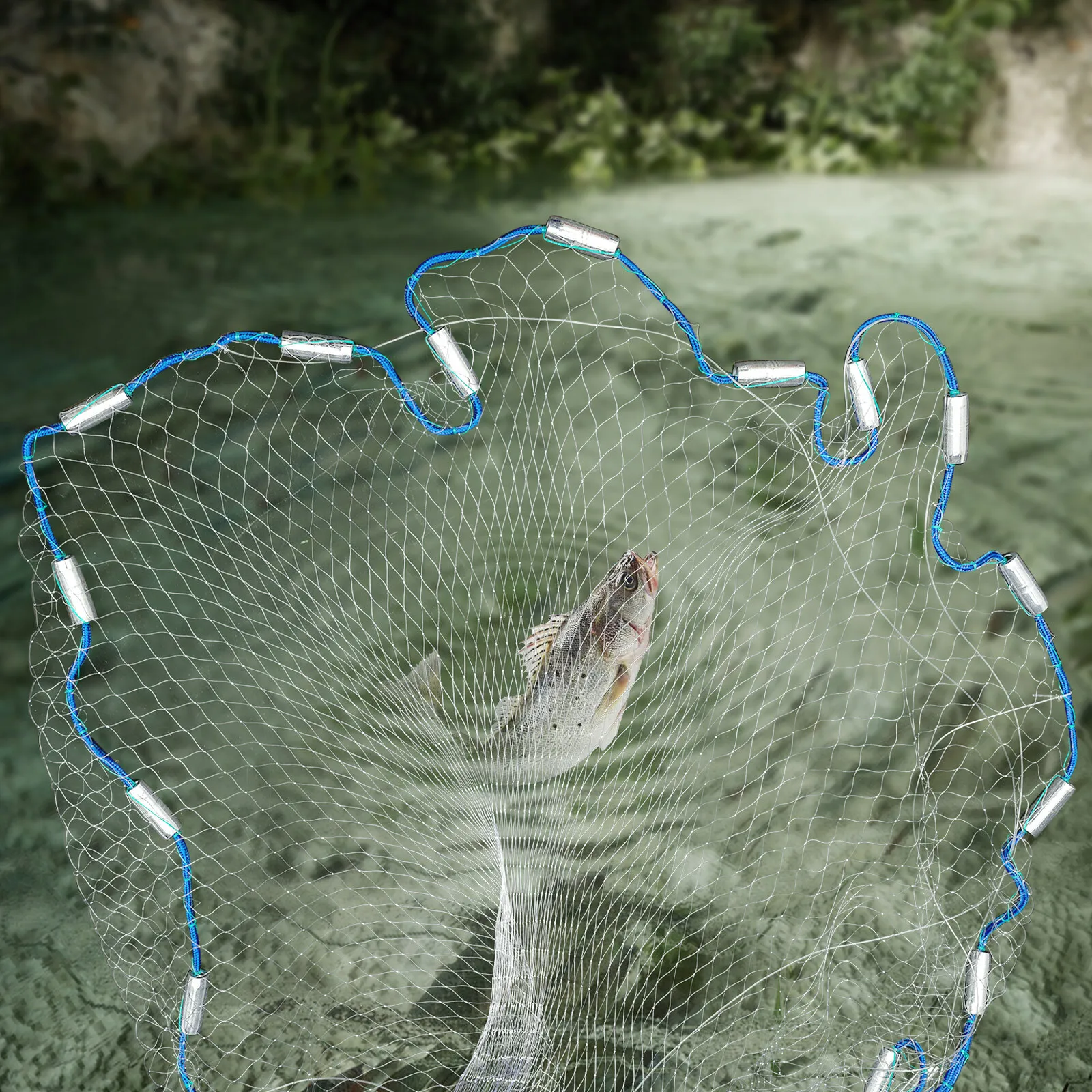 Filet De Pêche Bourriche Cage Pliante En Nylon - Panier Épuisette Pour Poissons, Crevettes Et Appâts