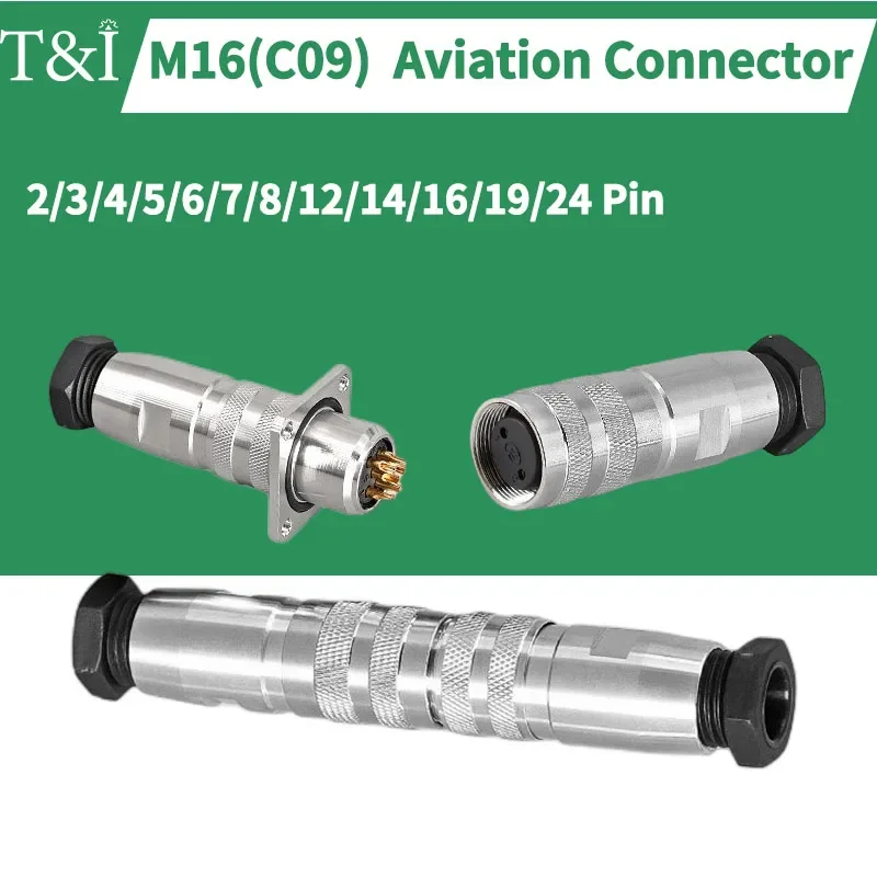 

2/5/20 Sets M16 Aviation Plug Socket Metal Shield Waterproof Male Female Head C09/J09 TS / TRS Dedicated Sensor Connector 2-24P