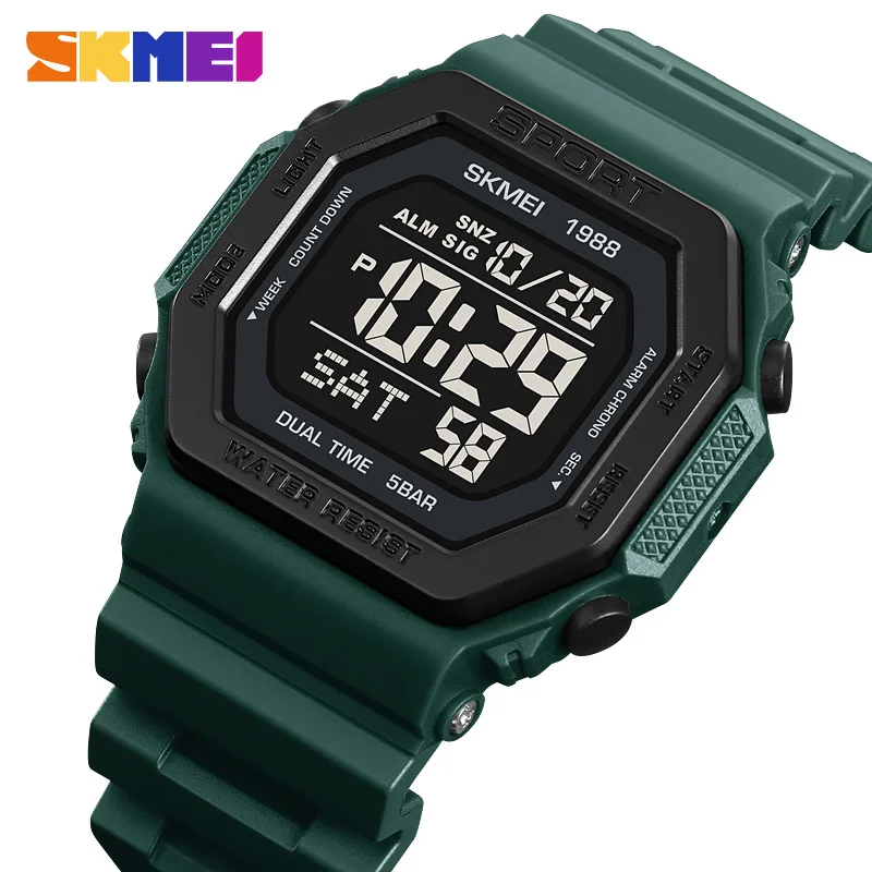 

SKMEI Fashon Back Light Digital Sport Watches Mens Military Countdown Chrono Wristwatch 5Bar Waterproof Alarm Clock reloj hombre