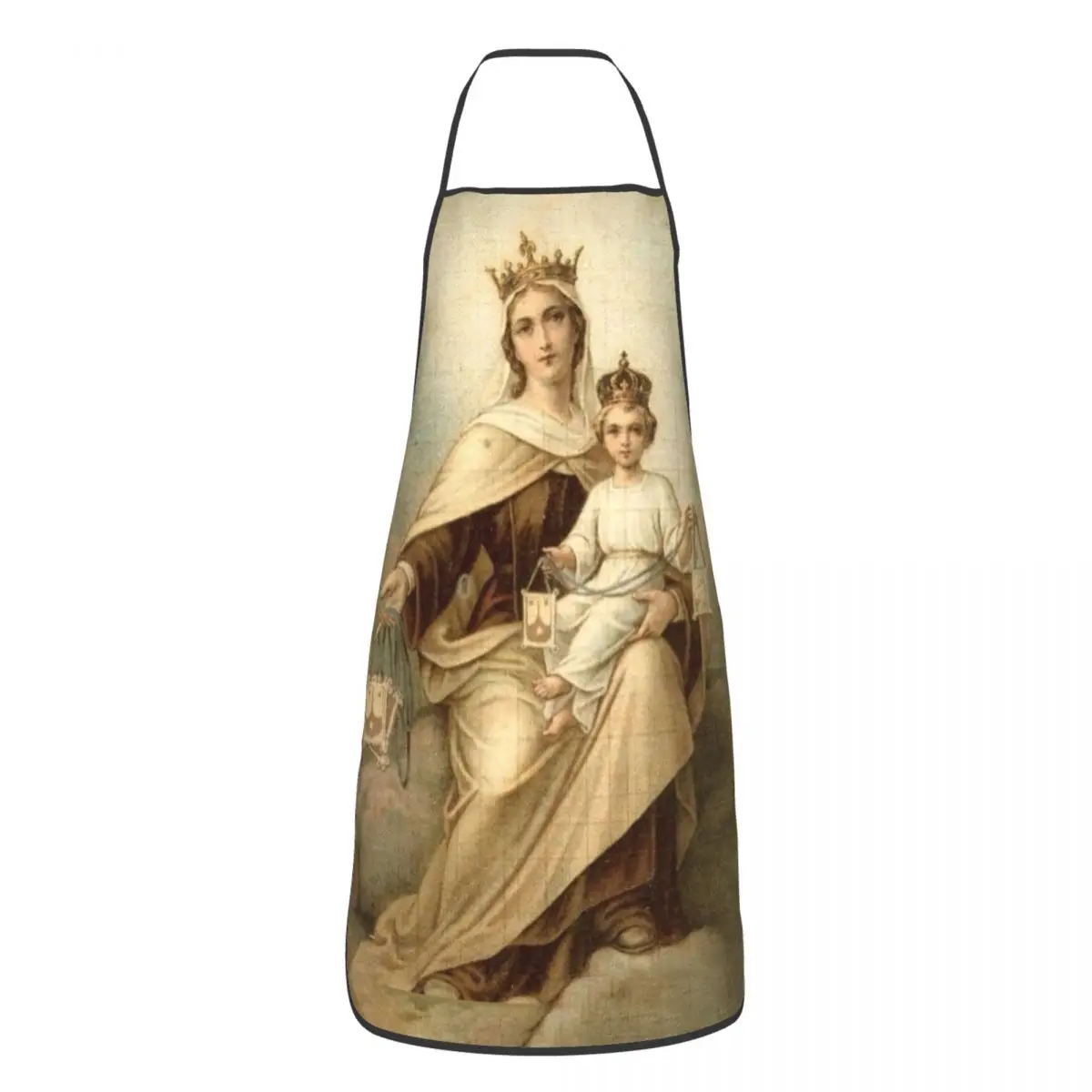 

Нагрудник с забавной богородицей, фартук унисекс для кухни шеф-повара, католическая Дева Мария, для приготовления выпечки и садоводства