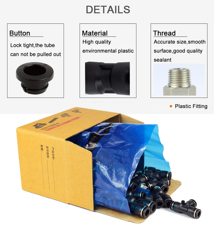 Pneumatic Fitting Pipe Connector Tube Air Quick Fittings 3/4/6/8/10/12/14/16mm PU PY PK PE PV SA HVFF PZA PM pneumatic fitting connector