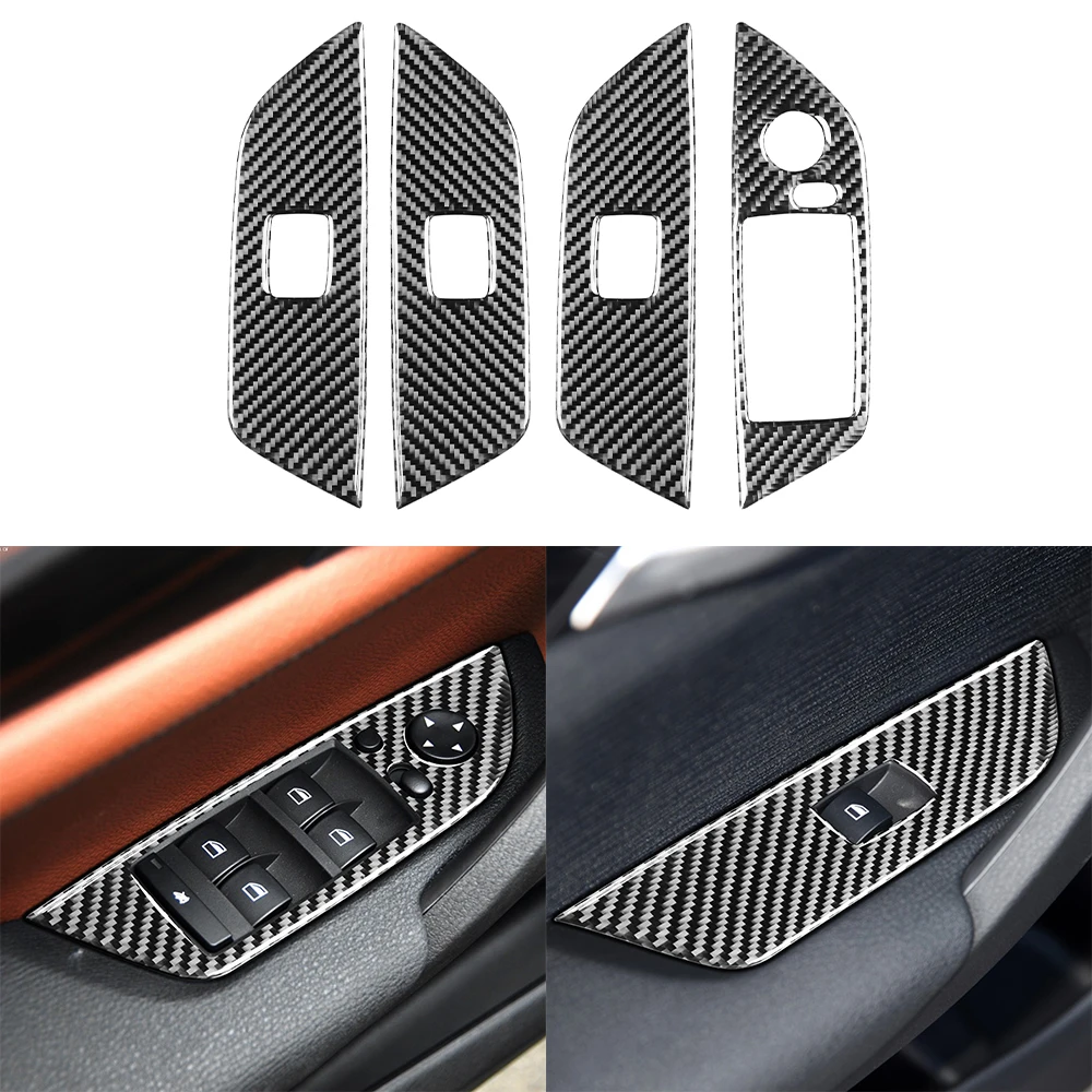 

Для BMW E84 X1 2011-2015 кнопка переключателя стеклоподъемника панель крышки отделки стикер наклейка автомобильные аксессуары углеродное волокно