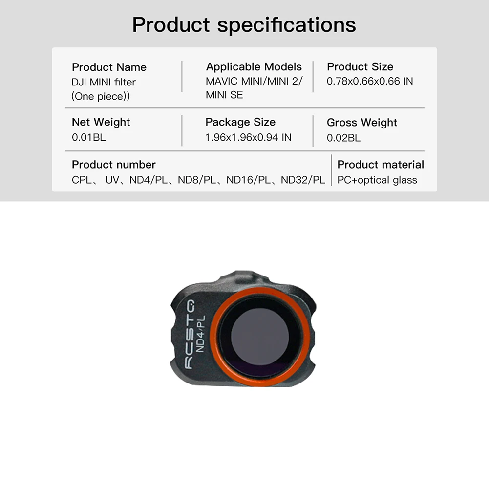 Mini Lens Filters Kit for DJI Mavic Mini 1 2 SE with UV CPL ND PL Optical Glass Protection Accessories 5