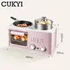 DMWD 4 in 1 Household Electric Breakfast Machine Toaster Frying Pan Mini Oven Bread Pizza Maker Hot Pot Steamer Boiling Pot 4