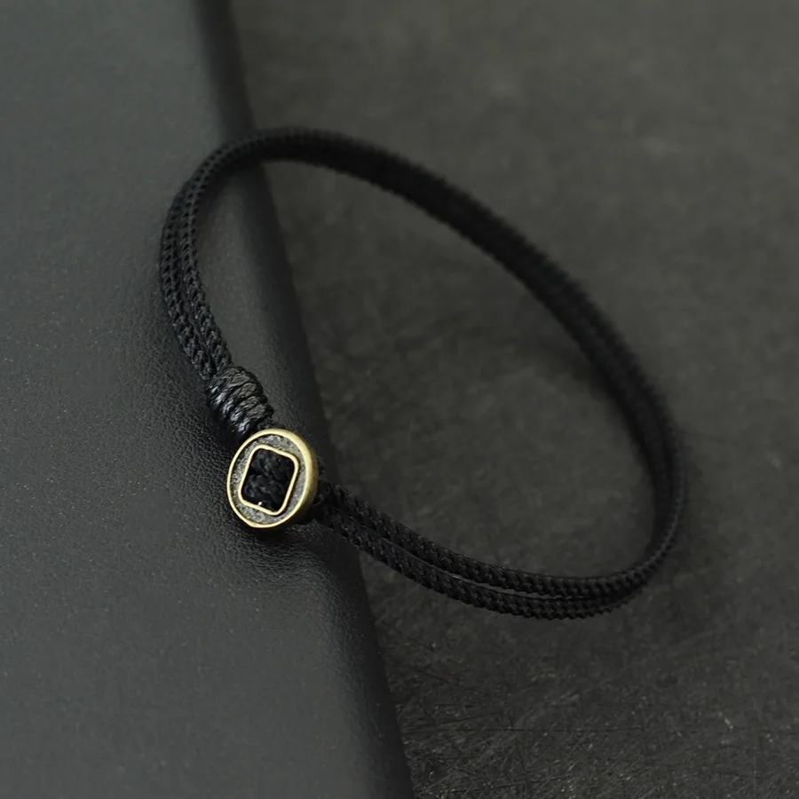 Men Red Rope Leather Bracelet Macrame Lucky Accessory