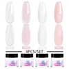 4pcs/set Nail Acrylic Powder White Clear Pink Nude French Crystal Powder for Extension Nail With Crystal Cup Brush Carving Tool 1