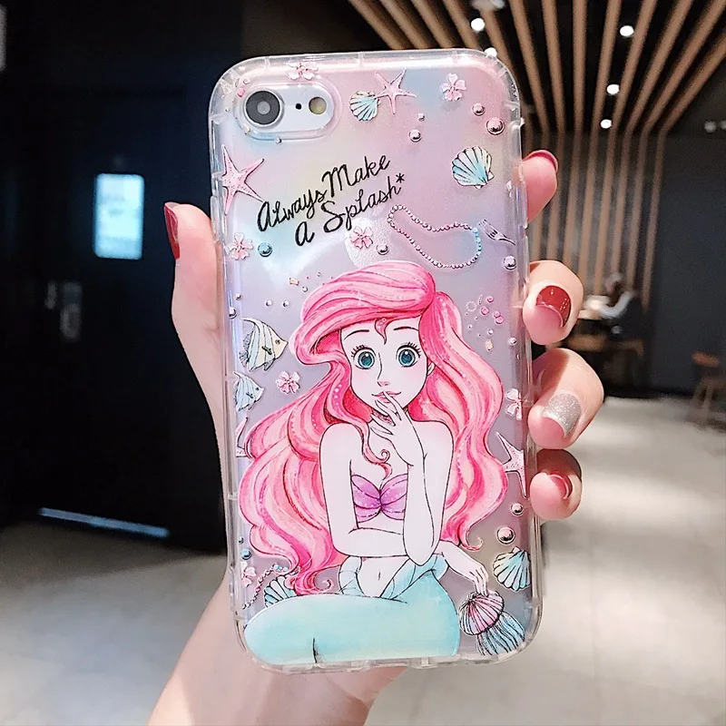 Чехол-накладка для IPhone X XS Max 11 Pro 12 12Mini с изображением диснеевской русалки и