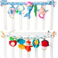 Newborn Baby Sensory Hanging Rattles Soft Early Learning Toys Kids Plush Stroller Infant Car Bed Crib with Teether for Toddlers 1