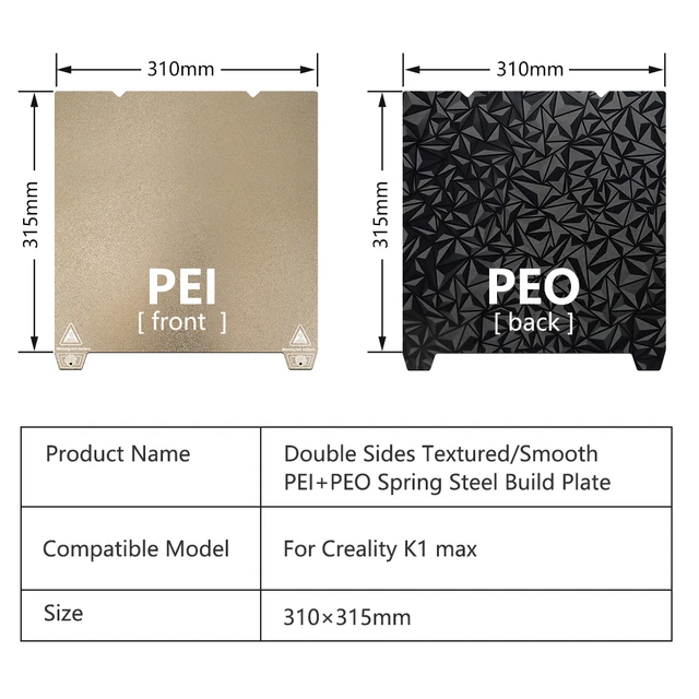 For Creality K1 Upgrade Heated Bed 235x235mm Double 3D Printing Diamond  Plate Sheet PEO/PET/PEI Parts For Ender 3 S1 Pro/K1 Max - AliExpress