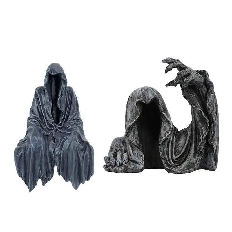 

Grim Reaper Faceless Ghost Decor Nightcrawler Resin Desktop Figurine Halloween Ornaments Horror Ghost Sculpture Decorations