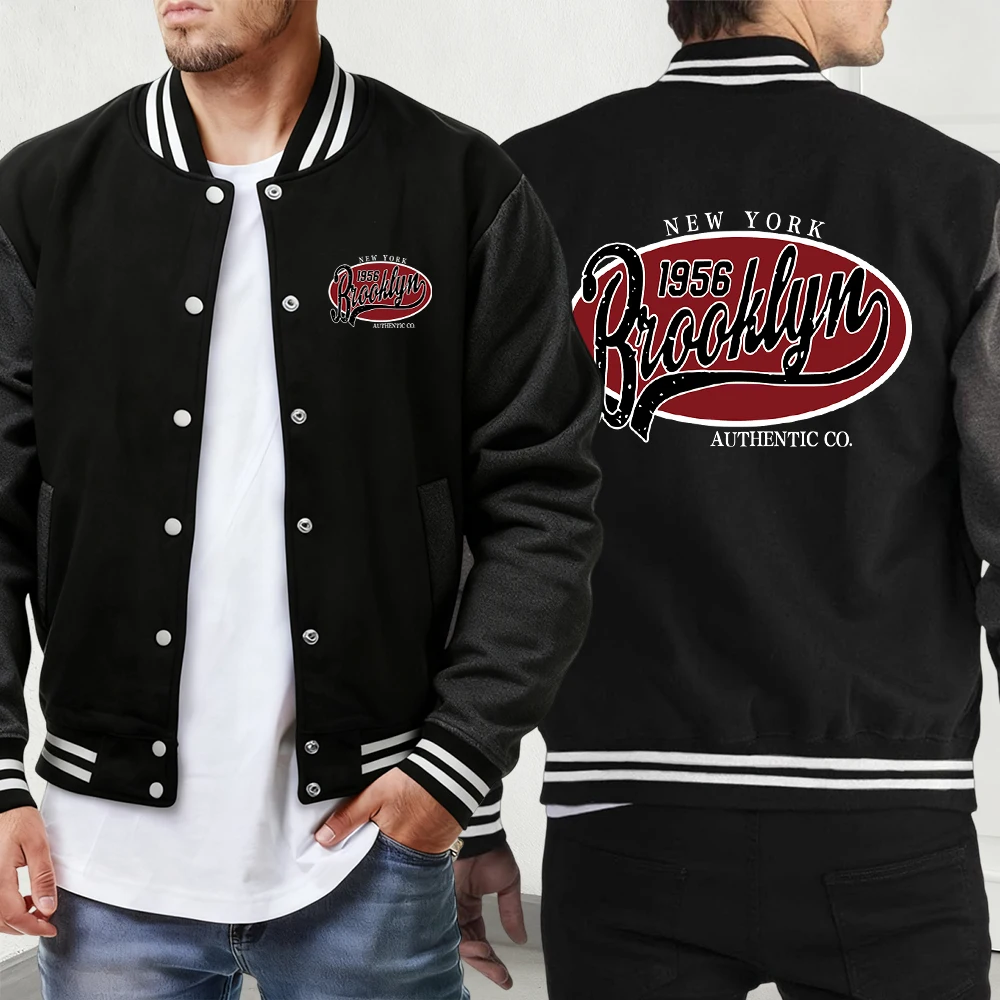 Chicago Brief Kreativität Muster Männer Jacken Herbst Winter Hip Hop Baseball Jersey Street Basics Veste Tasche Bequeme Kleidung – Detail 10