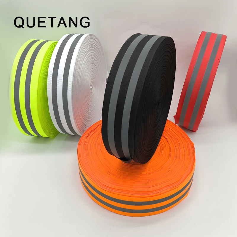 50mm wide safety reflective tape cloth woven tape for sewing reflective woven decorative strip, 3 meters long