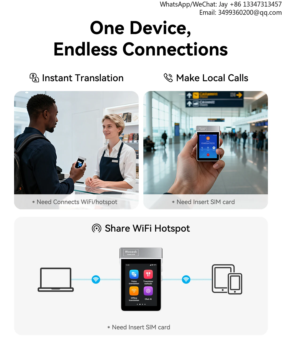 우아스크 A9 4G+WiFi AI 번역 이어버드 화면 탑재, 즉시 144개 언어 및 16개 언어 오프라인 번역, 채팅 AI, 음악 스트리밍