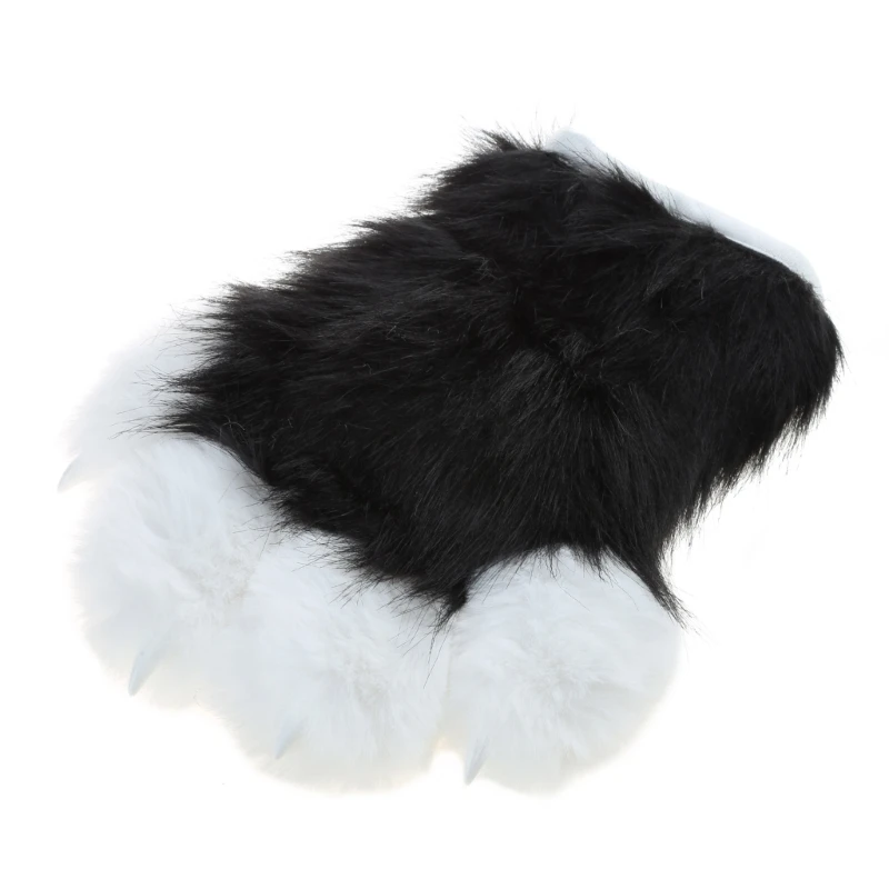 Wolf Dog Foxes Paw Claw Gloves Costume Accessories Cosplays Animal Furry Plush Full Finger Mittens Fursuit for Adults