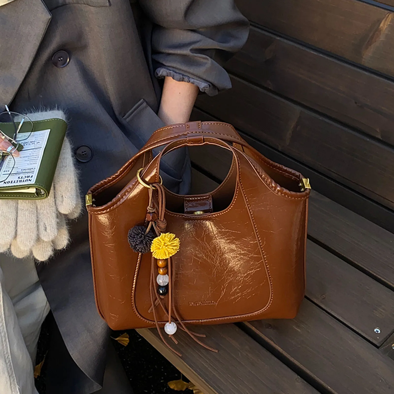 Women PU Shoulder Bag Large Capacity Tote Handbag Crossbody Bag for Travel Work