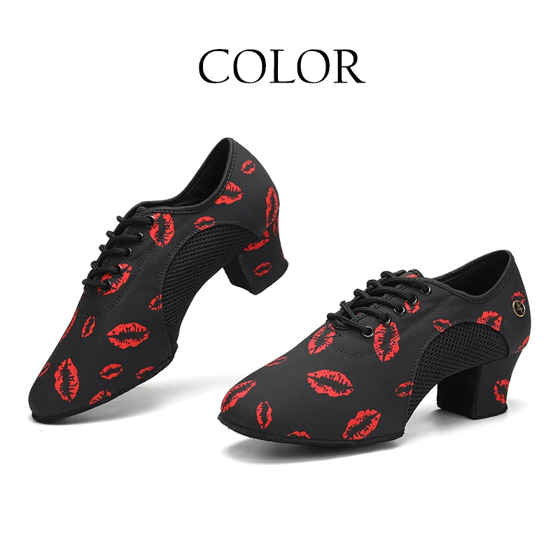 Women Dancing Shoes Modern Dance Shoes Woman Girls Professional Teacher Ballroom Soft Sole 5cm Heel Square Training