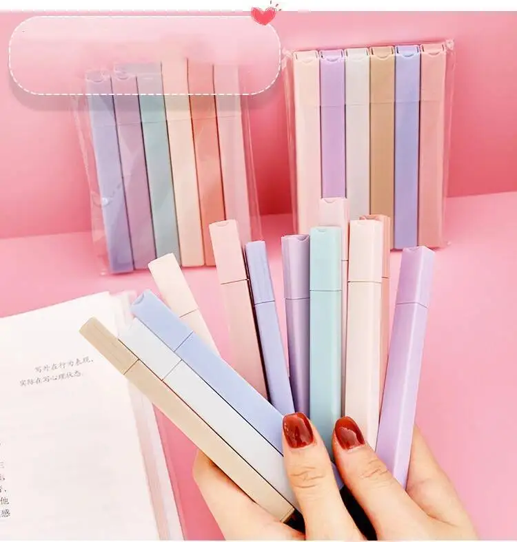 6-12-36 Stück süße Kawaii Candy Color Molandi Büro Schulbedarf Geschenk Marker Textmarker – Detail 5