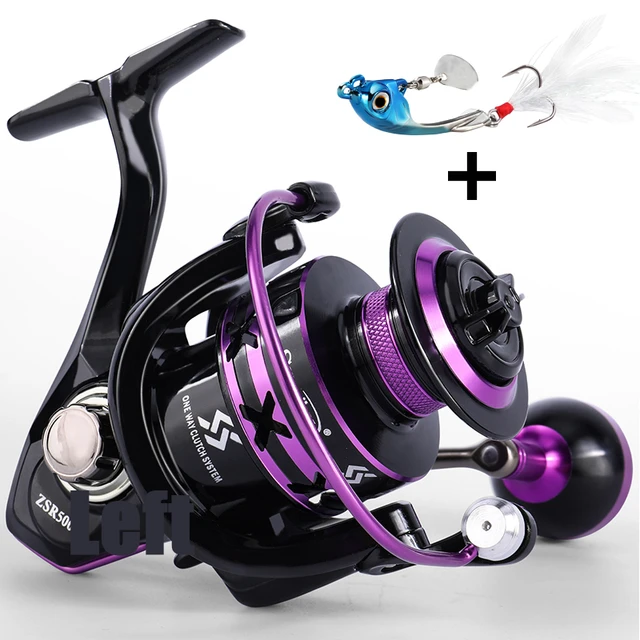 Sougayilang 5.0:1 Purple Spinning Fishing Reel 2000-5000 Aluminium