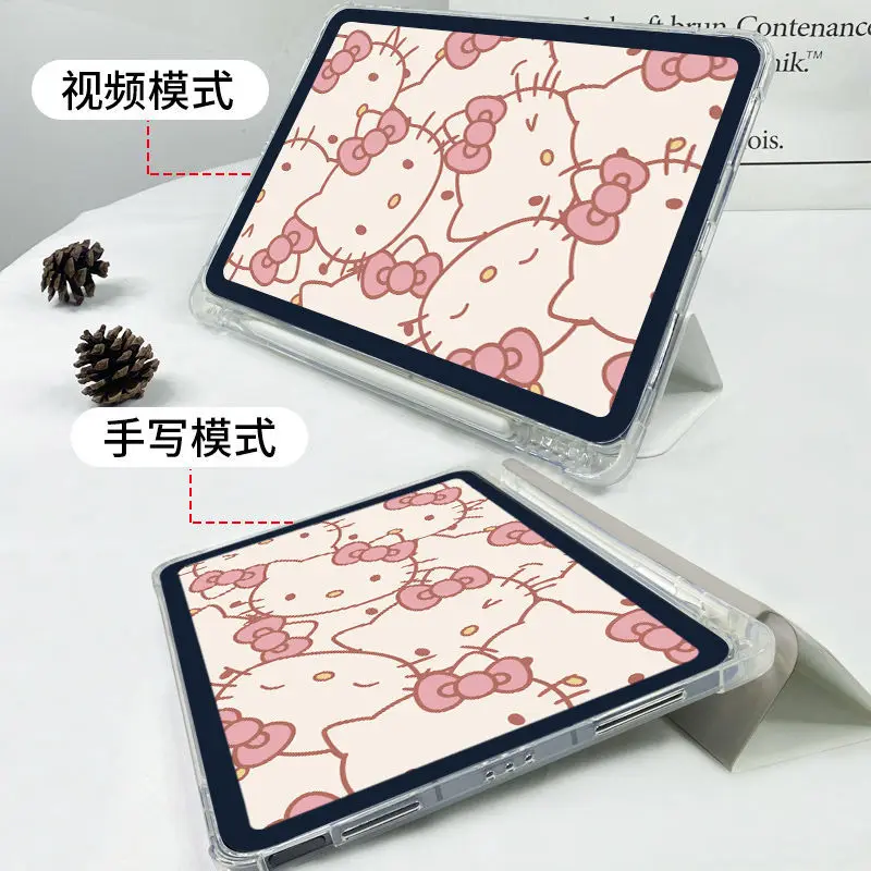 Sanrio Hello Kitty Ipad 10 Protective Case Plus Pen 9Th Generation Pro 2022 11 12.9 Mini5 6 Cover Anti Drop Air3 4 Ipad 2021Case leather stand tablet cover case for ipad 10th generation case 10 9 smart cover shell for funda ipad 10 10th gen 2022 case coque