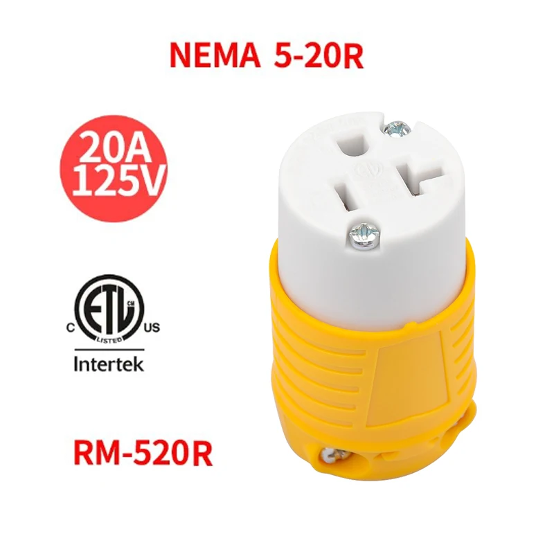 American standard Canadian NEMA 5-20R female 20A125V assembled power industrial socket