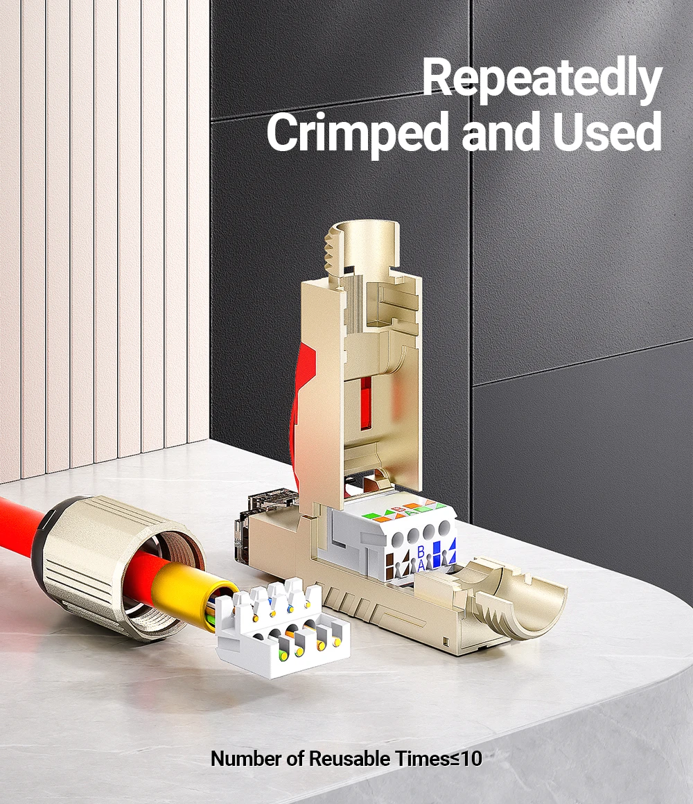 Conector RJ45 Ferramenta CAT8 STP Plugs Modulares