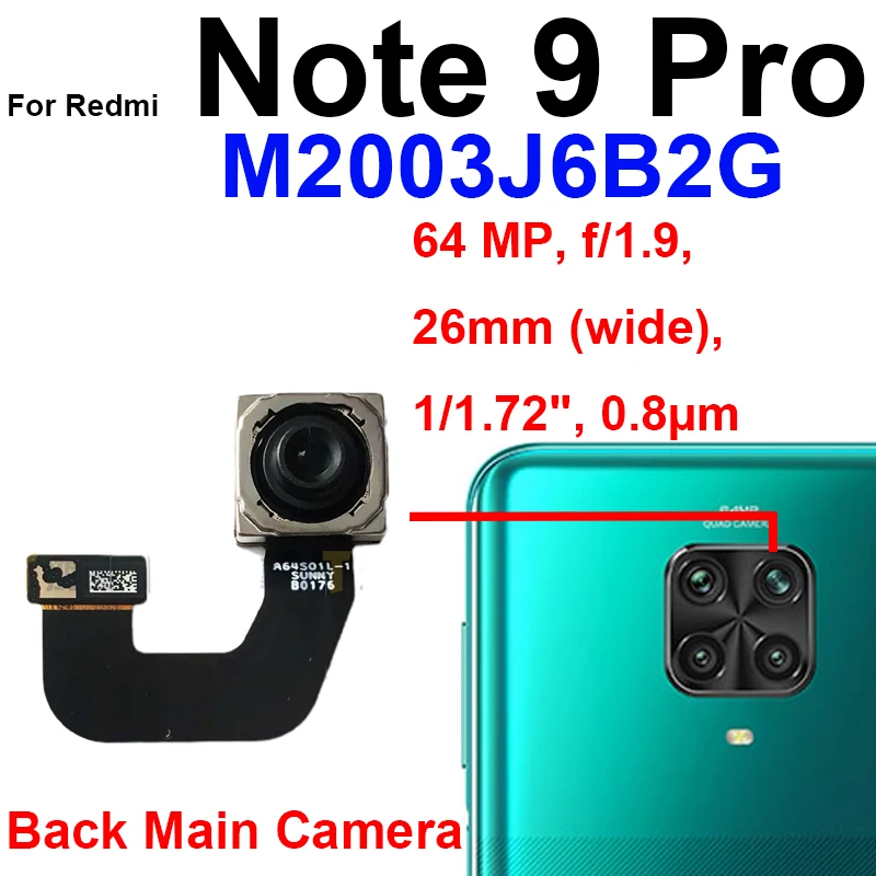 Tapa Trasera Para Xiaomi Redmi Note 9 Pro M2003J6B2G Negro