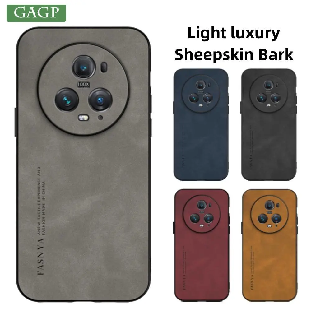 Luxury Genuine Sheepskin Matte Leather Phone Case For HONOR Magic 5 4 3 Pro Lens Protection Shockproof TPU Soft Silicone Cover_voghion.com