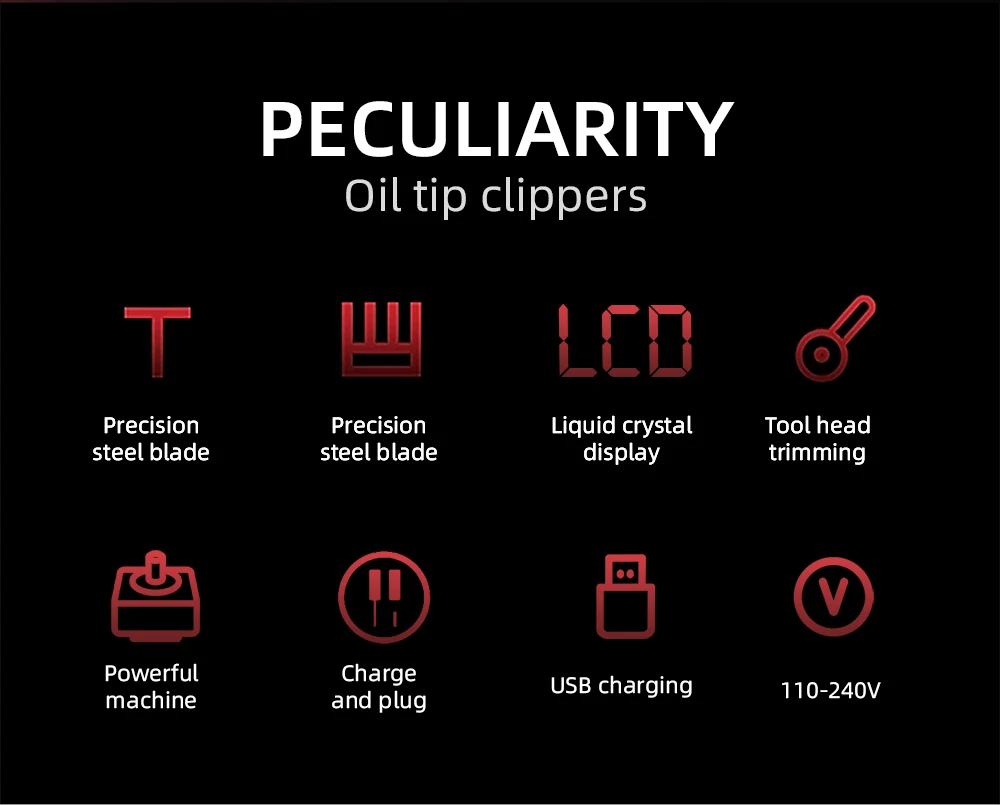 KIKIDO Profesjonalna maszynka do strzyżenia Hine Akumulatorowa maszynka do strzyżenia fryzjerskiego z bezprzewodową maszynką do strzyżenia włosów LCD dla mężczyzn KK-809A_voghion.com
