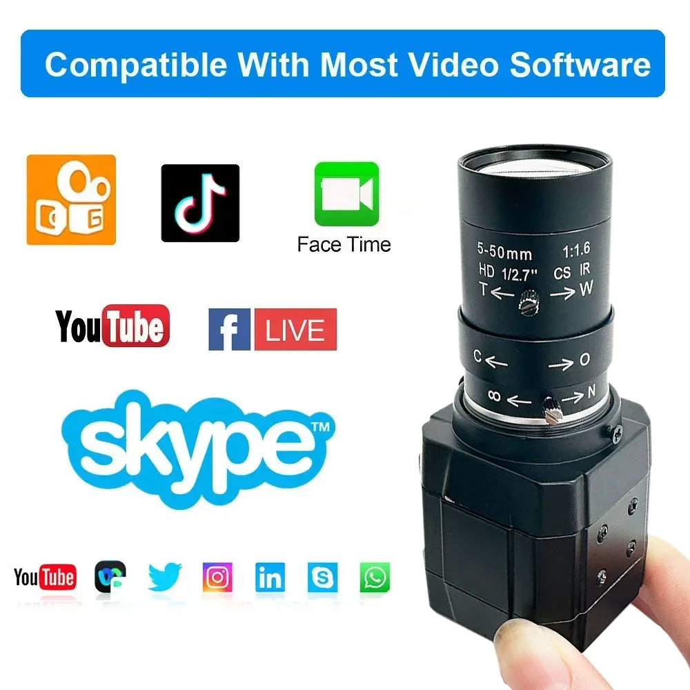 Ultra 4K Streaming Webcam with Varifocal and Fixed Lens for High-Definition Video