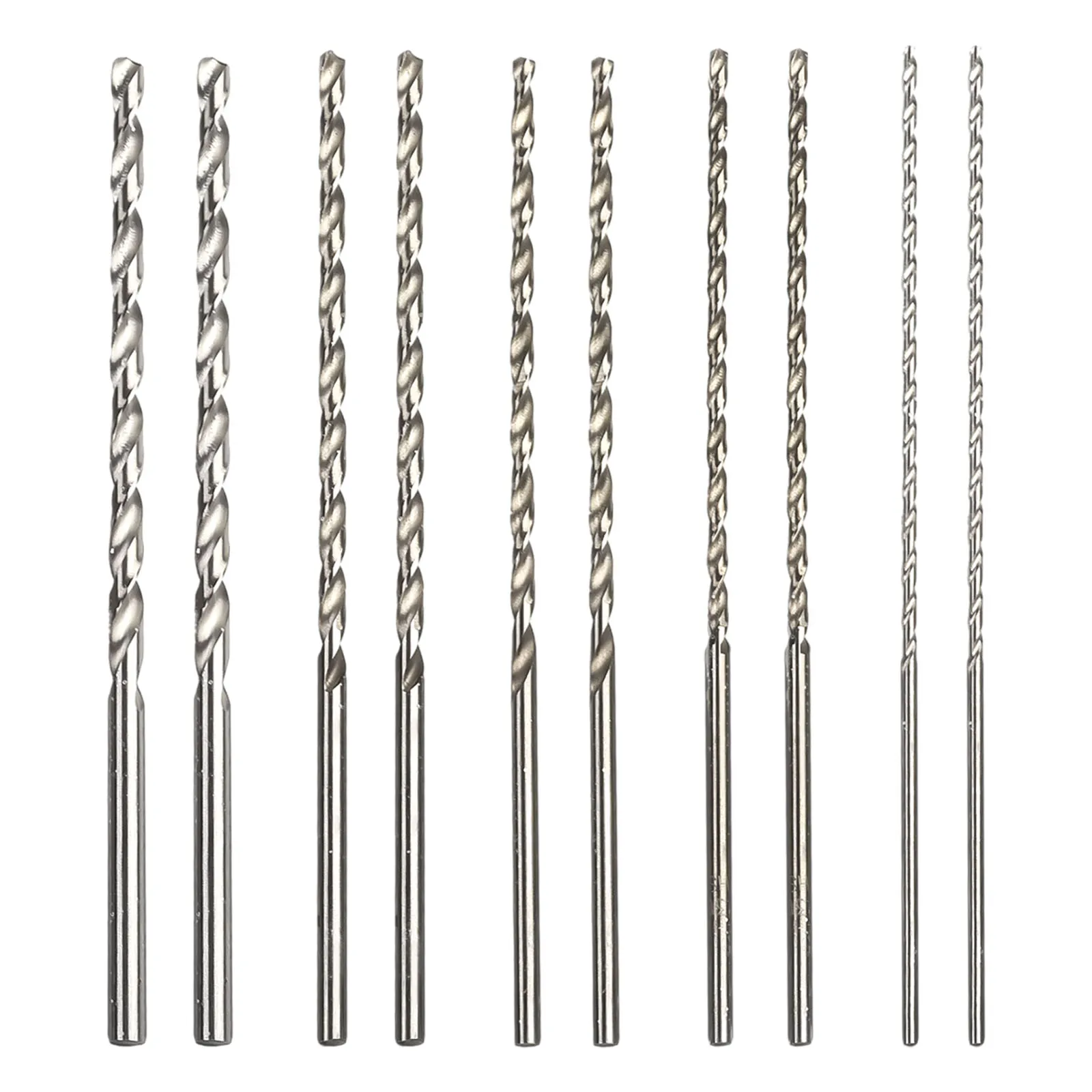 Pièces en acier rapide pour perceuse électrique, accessoires argentés, 4mm, 5mm, 150mm, 2mm, 3mm, 10 pièces