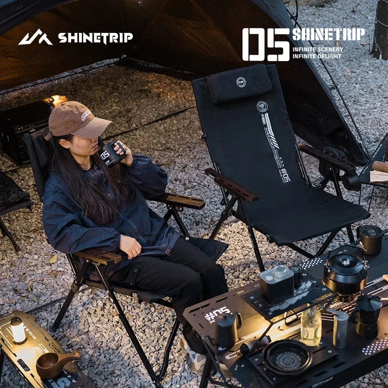 Breathable Folding Chair ShineTrip Outdoor Camping Folding Chair Portable Camping Adjustable Folding Chair Office Lunch Nap Fishing travel Picnic