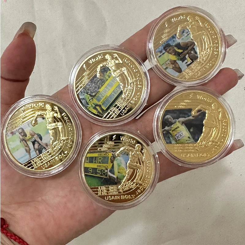 WorldRecordHolderInThe100200MetresGoldPlatedChallengeCoins