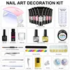 LIMEGIRL 15ml Nail Art Gel Kit UV Soak Primer Acrylic Solution Gel Manicure Kit with Mini LED Light Nail Quick Extension Tool 6