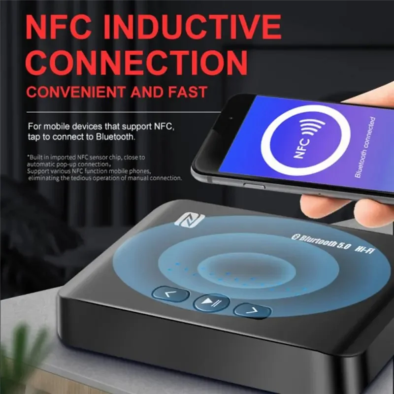 -A15I NFC 블루투스 5.0 수신기 송신기 세트 스테레오 AUX U 디스크 RCA 광 무선 블루투스 어댑터 TV PC 차량용 스피커