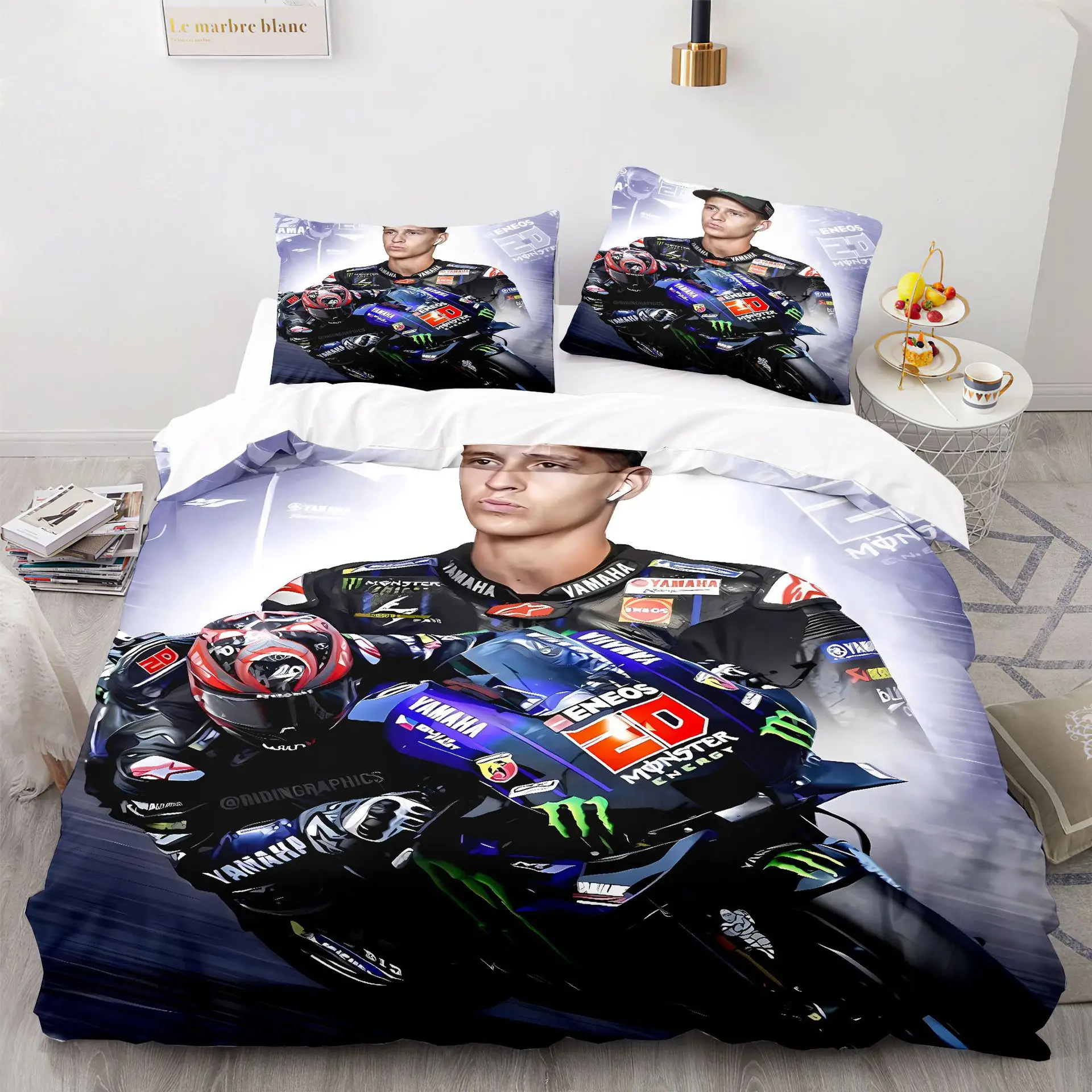 Marquez 93 침구 세트 이불 커버 Pillowcases 트윈 전체 퀸 킹 침대 린넨 3D 인쇄 Marc Marquez 93 이불 커버 세트