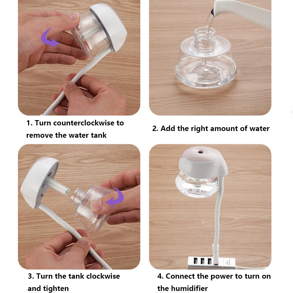 Ultrasonic Air Humidifier Fragrance Aromatherapy Essential Oils Diffuser USB Cool Mist Mini Sprayer Continuous/Intermittent