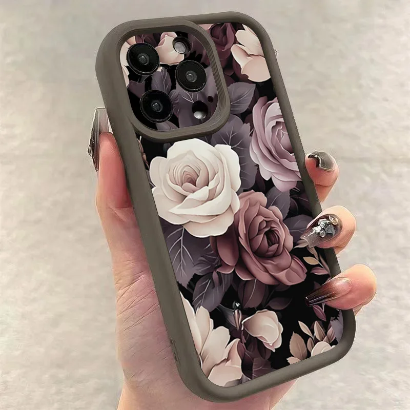 Floral Thickened Phone Case with Rugged Protection