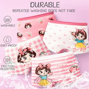 Intimo per bambina per bambini Cartone animato carino Slip per bambini 100% cotone Mutande morbide Bambino traspirante Comodo per mutandine per bambini 1