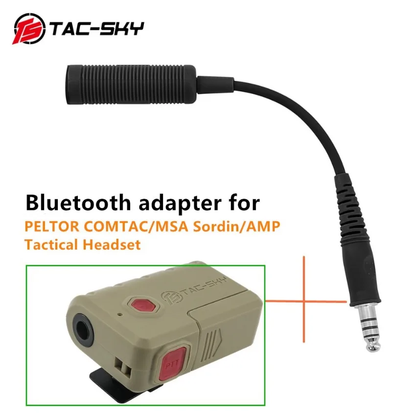 TAC-SKY Tactical Headset Bluetooth Adapter for PELTOR COMTAC/MSA Sordin/AMP/TCI/TEAHEADSET/Airsoft Shooting Headphone