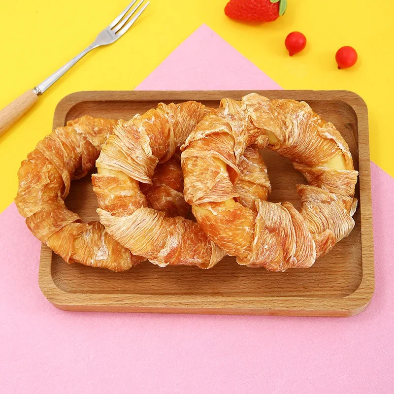 Pet Donuts, Fresh Meat Winding Drying, No Added Molars, Teeth Cleaning and Bite-resistant Training Snacks