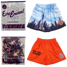 Zhcth Store Eric Emanuel Shorts NEW YORK CITY SKYLINE Men's Casual Shorts Fitness Sports Shorts Gummer Gym Workout Mesh Shorts