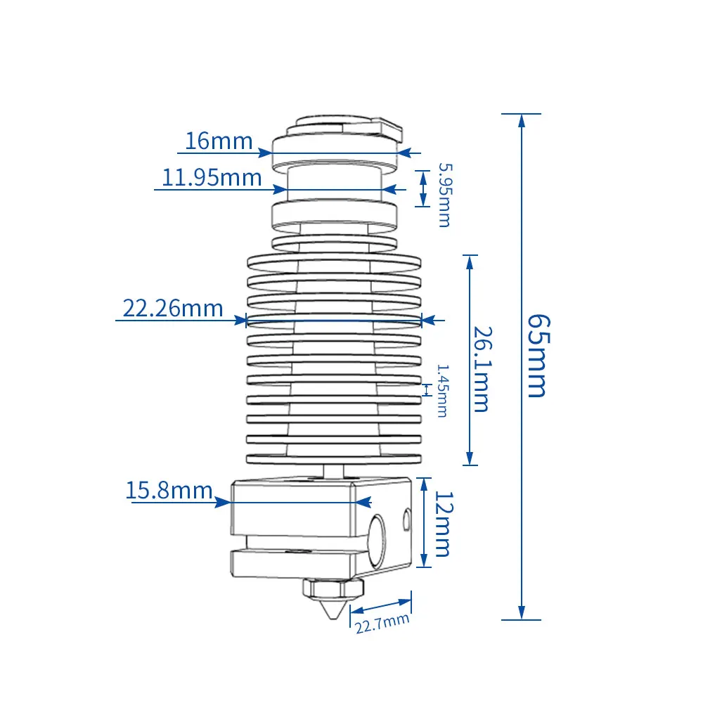 E3D V6 핫엔드 + Prusa Voron V6용 바이메탈 히트 브레이크 3D 프린터 타이탄 압출기 공급용 원격 직접 방열판 범위 1.75mm