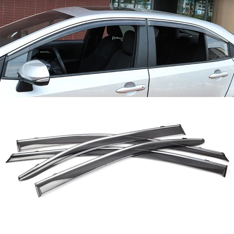 ISpeed Wind Deflectors For Ford B Max 2012-2017 5 Door MPV 4pc Set - Keep Your Car Ventilated In Rain - Reduce Wind Turbulence - Tinted In-Channel - Ford B Max Accessories