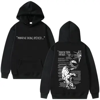 Christian Religious Jesus Forgive Them Father Graphic Hoodie Men Women Gothic Rock Harajuku Sweatshirt Man Oversized Streetwear 1