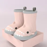 Children Baby Rain Boots Waterproof Rainshoes Cartoon Shark Todller Kids Shoes Boys Girls Water Shoes Soft Sole Anti-Slip 4
